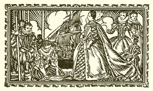 Královna Alžběta I. a Sir Walter Raleigh od English School