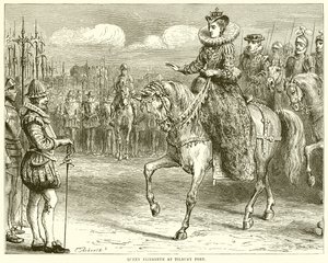 Královna Alžběta v Tilbury Fort od English School