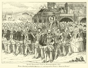 Návštěva královny Alžběty v Hunsdon House, 1571 od English School