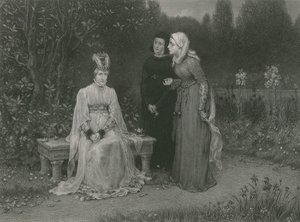 Královna Isabella a její dámy, král Richard II od English School