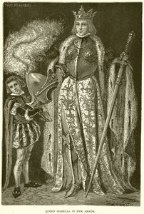 Královna Isabella v její zbroji od English School