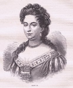 Anglická královna Marie II (litografie) od English School