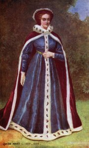 Queen Mary I (barevná litografie) od English School