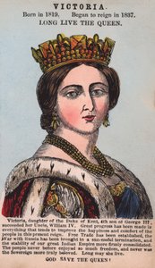 Queen Victoria (barevná rytina) od English School