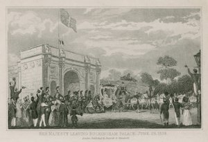 Královna Viktorie opouští Buckinghamský palác, 28. června 1838 od English School