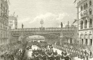 Královna Viktorie otevírá Holborn viadukt, 1869 od English School