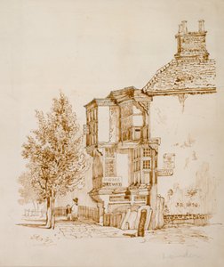 Queens Head, Islington (inkoust na papíře) od English School