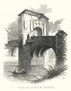 Raglan Castle Bridge (rytina) od English School