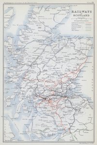 Railways of Scotland (barevná litografie) od English School