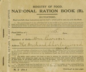 Přídělová kniha pro Williama Pearsona, Chorleywood, Hertfordshire, 1919 (tisk) od English School