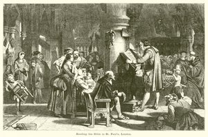 Čtení Bible v St Pauls v Londýně od English School