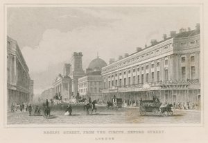 Regent Street, z The Circus, Oxford Street, Londýn od English School