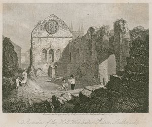 Zbytky sálu, Winchester Palace, Southwark od English School