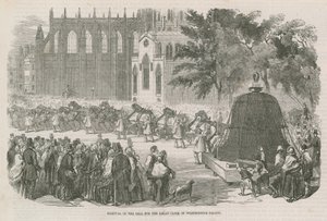 Odstranění zvonu pro Velké hodiny Westminsterského paláce od English School