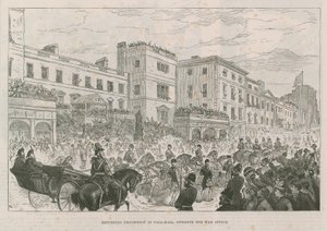 Vracející se průvod v Pall Mall od English School