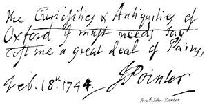 Revd John Pointer od English School