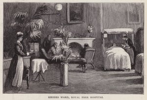 Rhodes Ward, Royal Free Hospital, Londýn (litho) od English School