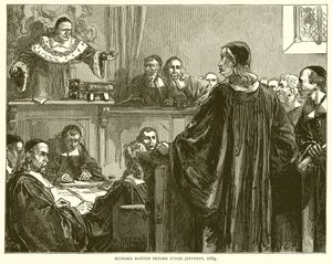 Richard Baxter před soudcem Jeffreysem, 1685 od English School