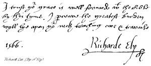 Richard Cox, (Bp: of Ely) od English School