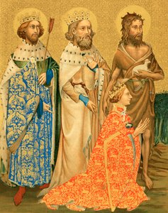 Richard II. a jeho svatí patroni (barevná litografie) od English School