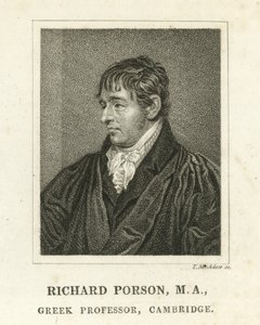 Richard Porson, řecký profesor, Cambridge (rytina) od English School