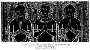 Robert Braunche a jeho manželky Letitia a Margaret od English School