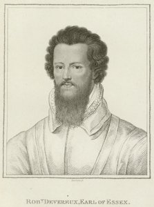 Robert Devereux, hrabě z Essexu (rytina) od English School