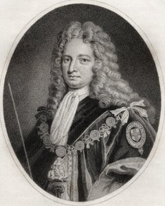 Robert Harley, vyrytý Maddoxem, ilustrace z „Katalogu královských a vznešených autorů, svazek IV“, vydaného v roce 1806 od English School