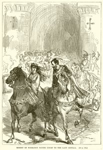 Robert z Normandie platící dvůr lady Sibyle od English School