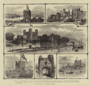 Rochester Castle, Kent (rytina) od English School