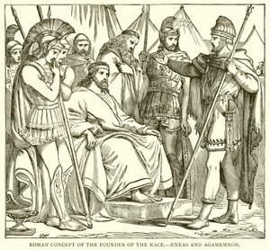 Římský koncept zakladatele rasy - Aeneas a Agamemnon od English School