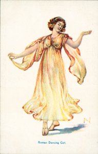 Římská tanečnice (barevná litografie) od English School