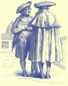 Římští kněží, ilustrace z Illustrated Travels, editoval H. W. Bates, publikováno kolem roku 1880 (digitálně vylepšený obrázek) od English School
