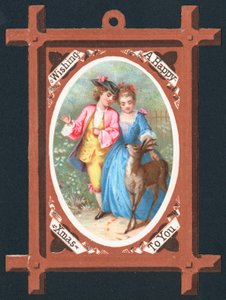 Romantický pár s jeleny, vánoční přání od English School