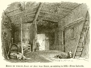 Pokoj, ve kterém se narodila Johanka z Arku, jako existující v roce 1812 od English School