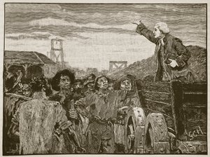 Kázání Rowlanda Hilla pro dělníky z Kingswoodu, ilustrace z Cassells Illustrated History of England (sépiová fotografie) od English School