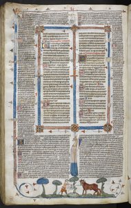 Královská 10 E IV fol. 294v Muž útočící na vola, ze Smithfield Decretals (Decretals of Gregory IX) c.1340 (vellum) od English School