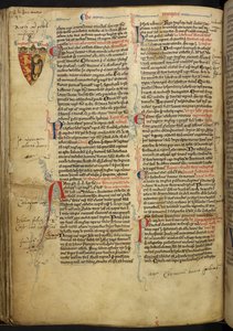 Royal 14 C.VII ff.86v Hraniční dekorace s erbem Richarda Lví srdce, ilustrace z 