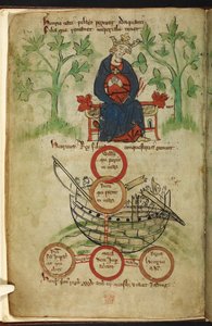 Royal 20 A. II, f.6v Král Jindřich I. na trůnu, smutek, ilustrace z 