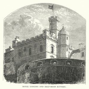 Royal Lodging a Half-Moon Battery (rytina) od English School
