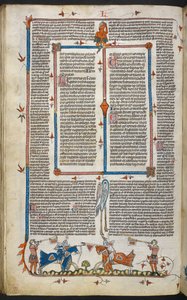 Royal MS 10 iv f.065v Rytířský souboj s okrajovým zdobením, ilustrace z 