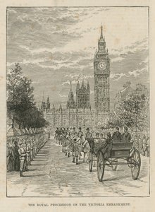Královský průvod na Victoria Embankment od English School