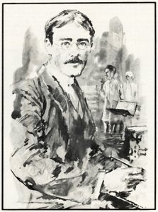 Rudyard Kipling (litho) od English School