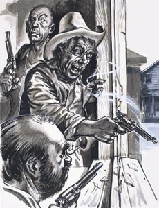 Ruffian Cowboys střílející z okna od English School