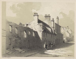Ruined House, Rottenrow (rytina) od English School