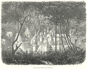 Zřícenina hory Bakheng (rytina) od English School