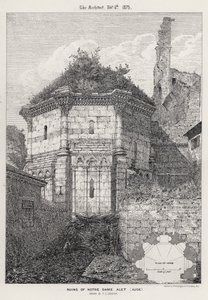 Ruiny Notre Dame Alet, Aude (rytina) od English School
