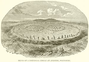 Ruiny Druidical Circle v Avebury, Wiltshire