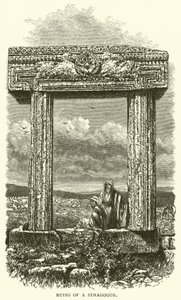 Ruiny synagogy (rytina) od English School