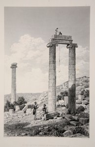 Ruiny chrámu Apollo Branchidae, hospoda. 1863 litografie. od English School